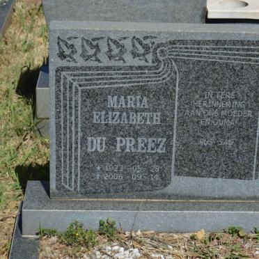 PREEZ Maria Elizabeth, du 1923-2006