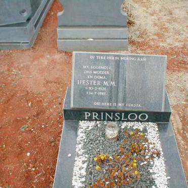 PRINSLOO Hester M.M. 1926-1987