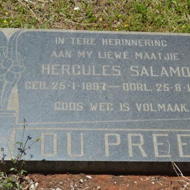 PREEZ Hercules Salamo, du 1897-1967
