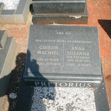 PRETORIUS Gideon Machiel 1914-1972 &amp; Anna Susanna PRETORIUS 1923-1971