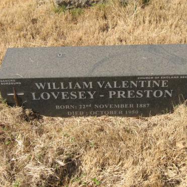 PRESTON William Valentine, LOVESEY 1887-1950