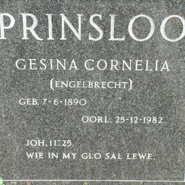 PRINSLOO Gesina Cornelia nee ENGELBRECHT 1890-1982