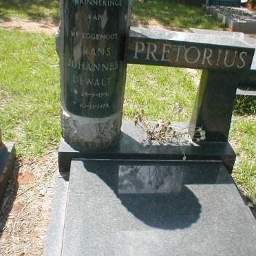 PRETORIUS Frans Johannes Dewalt 1931-1978