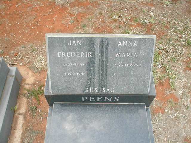 PEENS Jan Frederik 1921-1987 &amp; Anna Maria 1925-