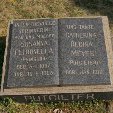 POTGIETER Susanna Petronella nee PRINSLOO 1897-1965 :: MEYER Catherina Regina nee POTGIETER -1916