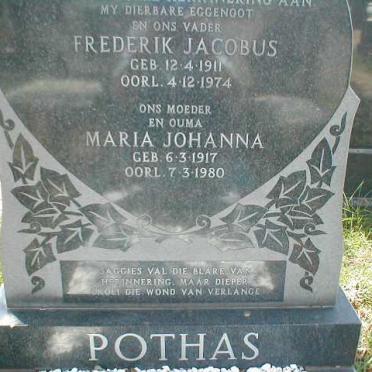POTHAS Frederik Jacobus 1911-1974 &amp; Maria Johanna 1917-1980