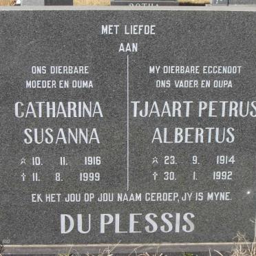 PLESSIS Tjaart Petrus Albertus, du 1914-1992 &amp; Catharina Susanna 1916-1999