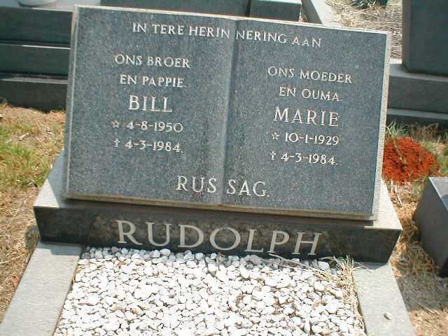RUDOLPH Marie 1929-1984 :: RUDOLPH Bill 1950-1984