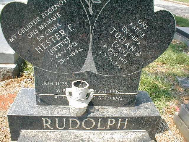 RUDOLPH Johan B. 1915-1995 &amp; Hester F. 1921-1984