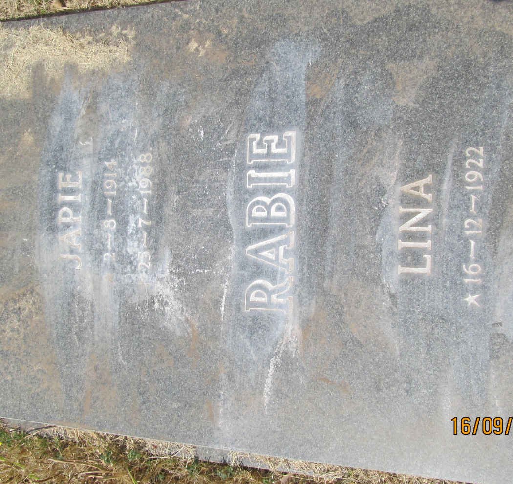 RABIE Japie 1914-1988 &amp; Lina 1922-