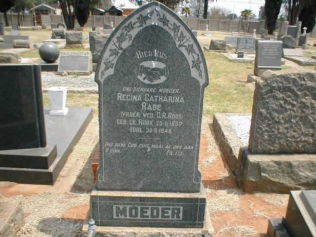 RABE Regina Catharina formerly ROOS nee LE ROUX 1857-1945
