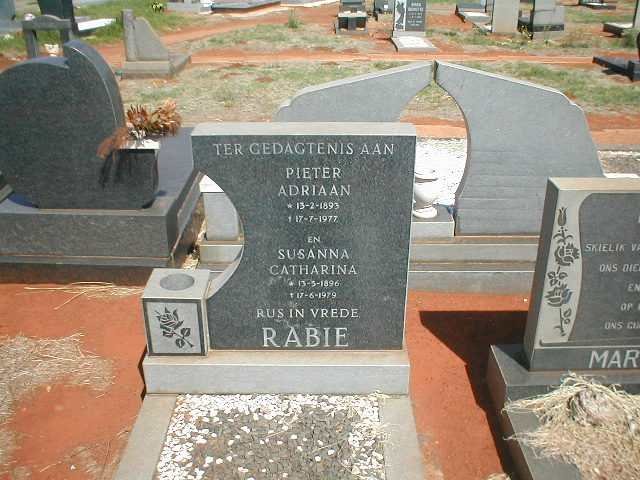 RABIE Pieter Adriaan 1893-1977 &amp; Susanna Catharina 1896-1979