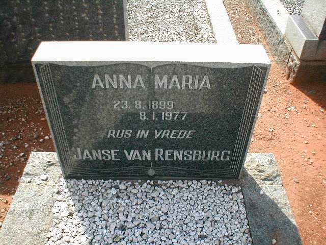 RENSBURG Anna Maria, Janse van 1899-1977