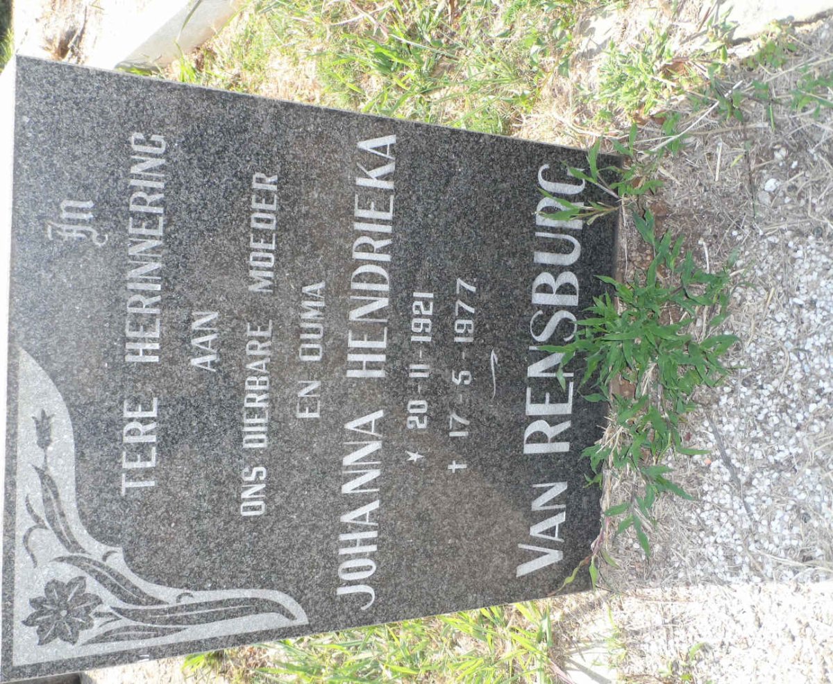 RENSBURG Johanna Hendrieka, van 1921-1977