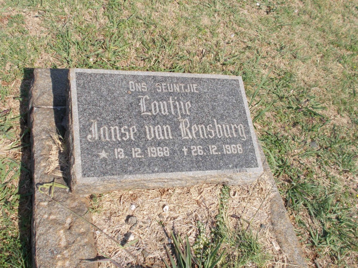 RENSBURG Loutjie, Janse van 1968-1968