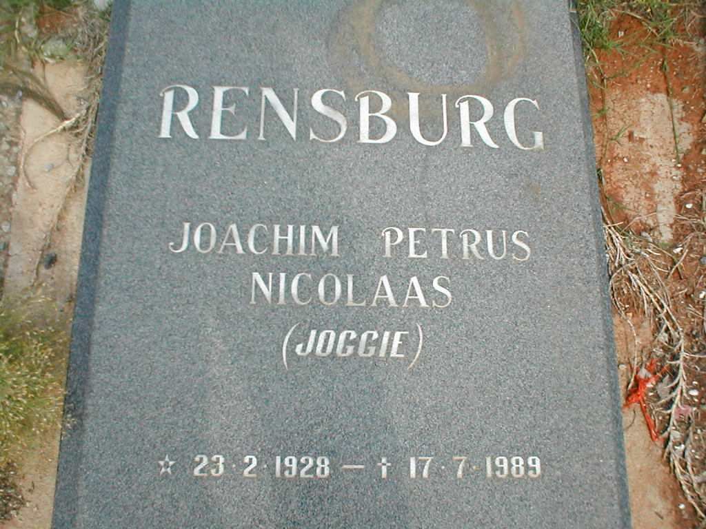 RENSBURG Joachim Petrus Nicolaas 1928-1989
