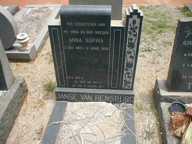 RENSBURG Anna Sophia, Janse van 1915-1969