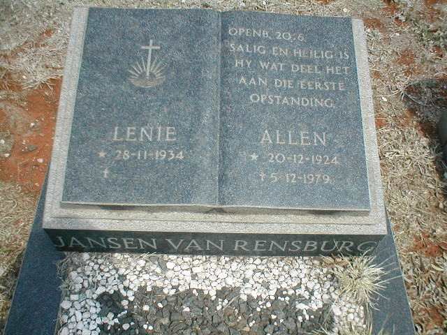 RENSBURG Allen, Jansen van 1924-1979 &amp; Lenie 1934-