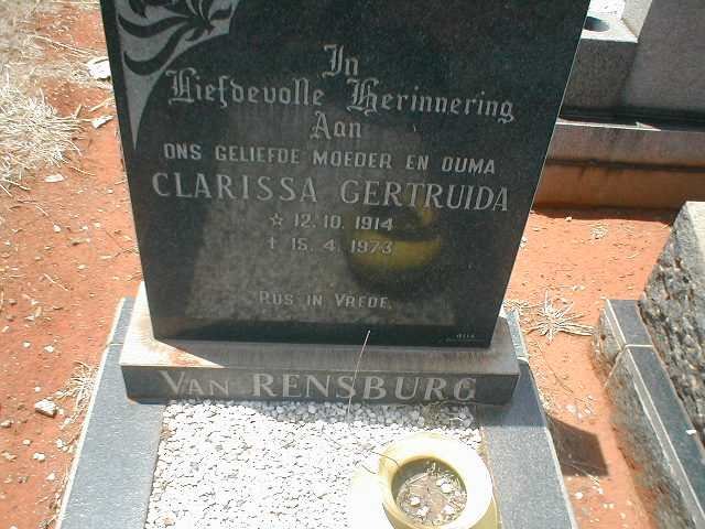 RENSBURG Clarissa Gertruida, van 1914-1973