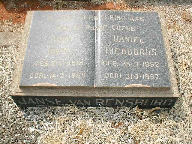 RENSBURG Daniël Theodorus, Janse van 1892-1967 &amp; Ruby Daisy 1896-1968