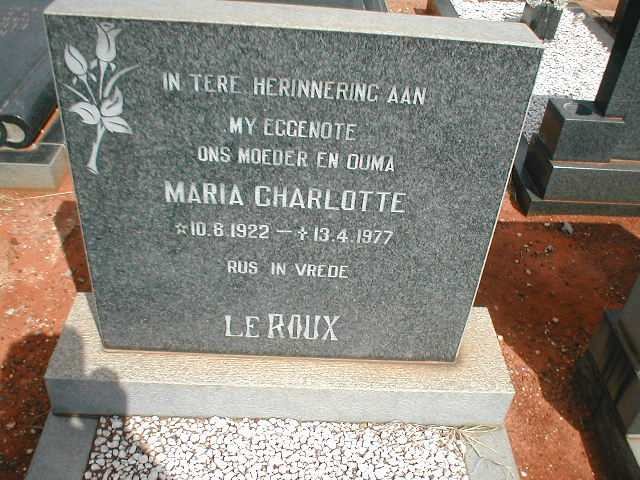 ROUX Maria Charlotte, le 1922-1977
