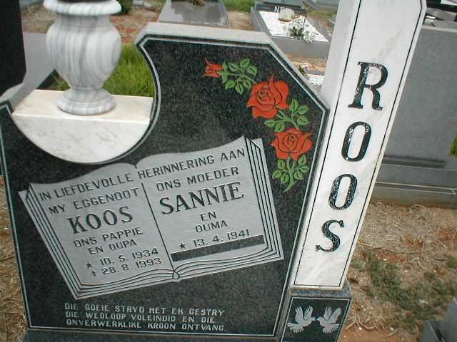 ROOS Koos 1934-1993 &amp; Sannie 1941-