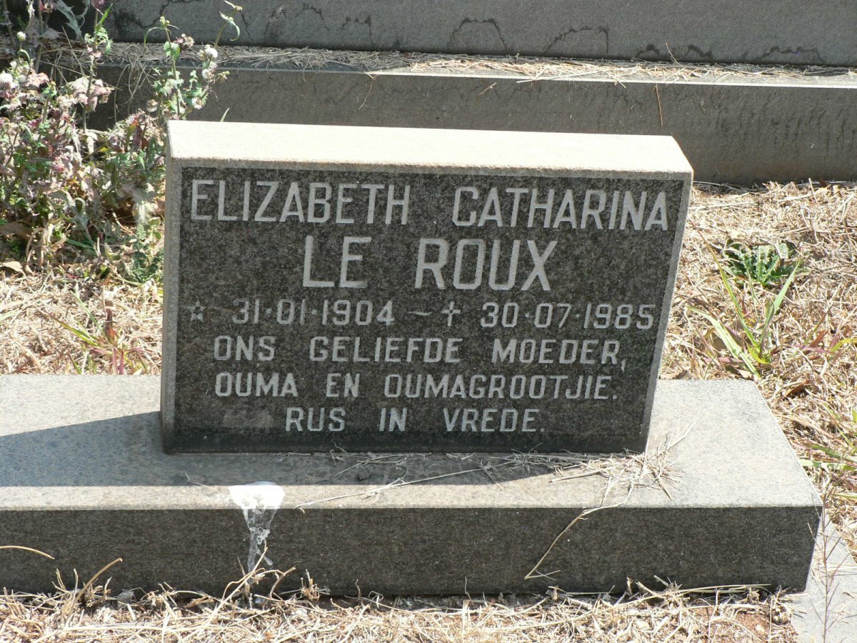 ROUX Elizabeth Catharina, le 1904-1985