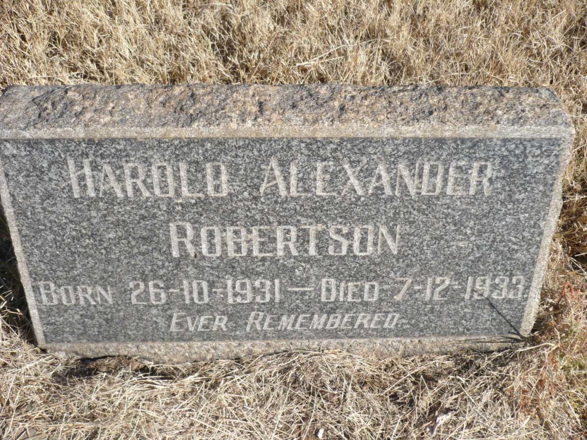 ROBERTSON Harold Alexander 1931-1933