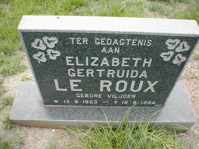 ROUX Elizabeth Gertruida, le nee VILJOEN 1923-1994