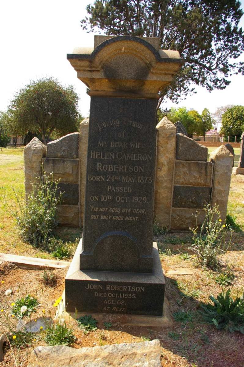 ROBERTSON John -1935 &amp; Helen Cameron 1873-1929