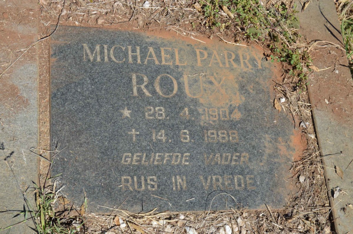 ROUX Michael Parry 1904-1988 &amp; Aletta Wilhelmina GIBSON 1911-1976