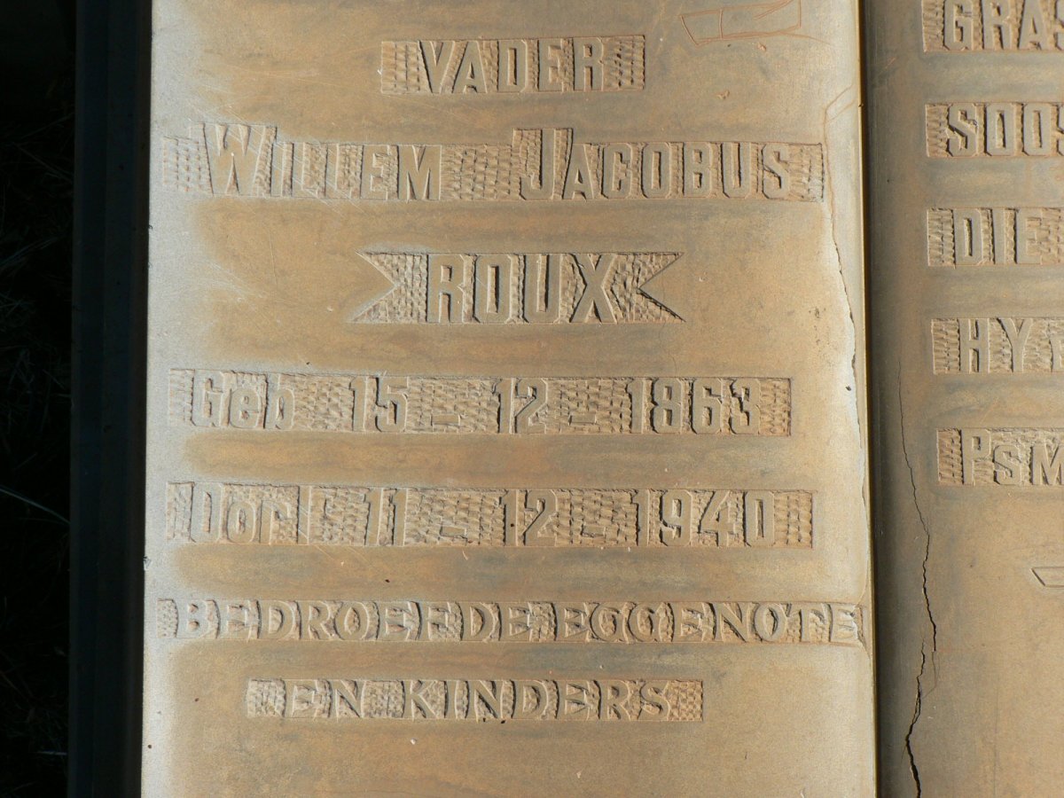ROUX Willem Jacobus 1863-1940