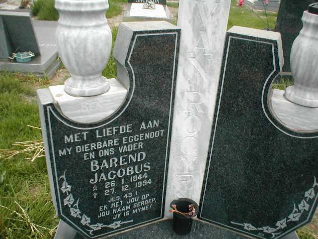 ROOYEN Barend Jacobus, van 1944-1994