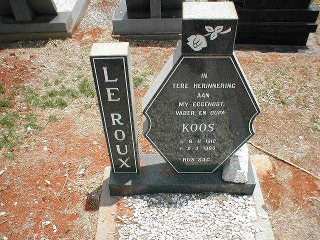 ROUX Koos, le 1912-1989