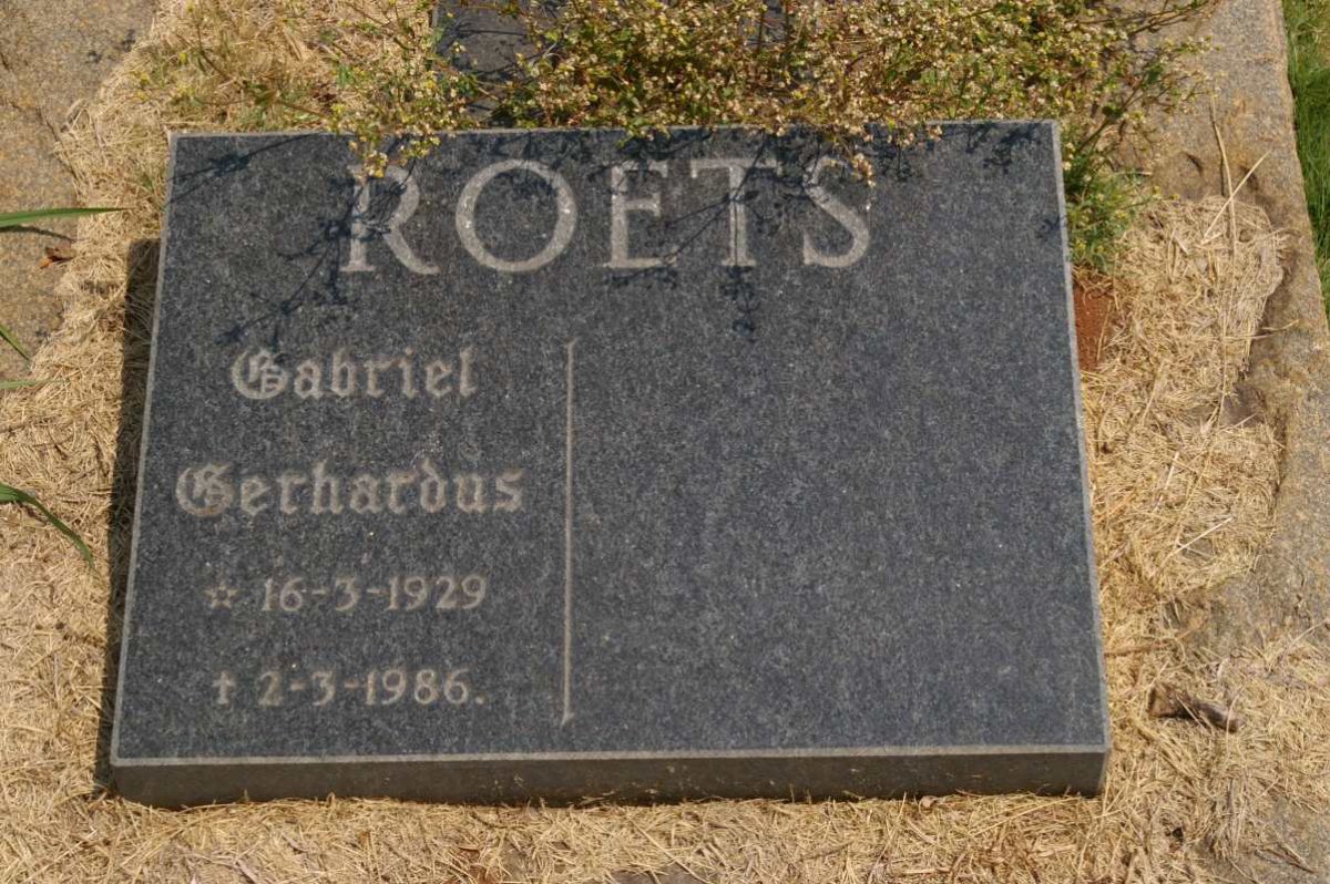 ROETS Gabriel Gerhardus 1929-1986