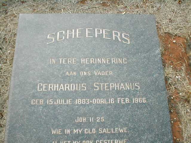 SCHEEPERS Gerhardus Stephanus 1883-1966