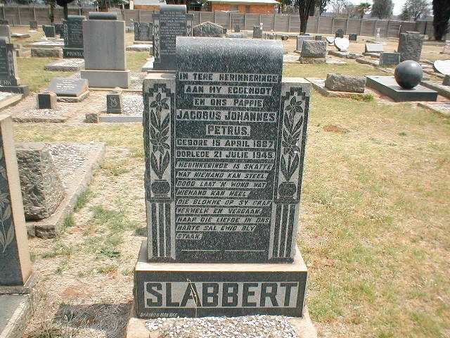 SLABBERT Jacobus Johannes Petrus 1887-1945