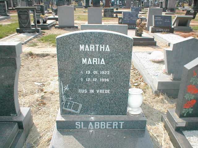 SLABBERT Martha Maria 1923-1996