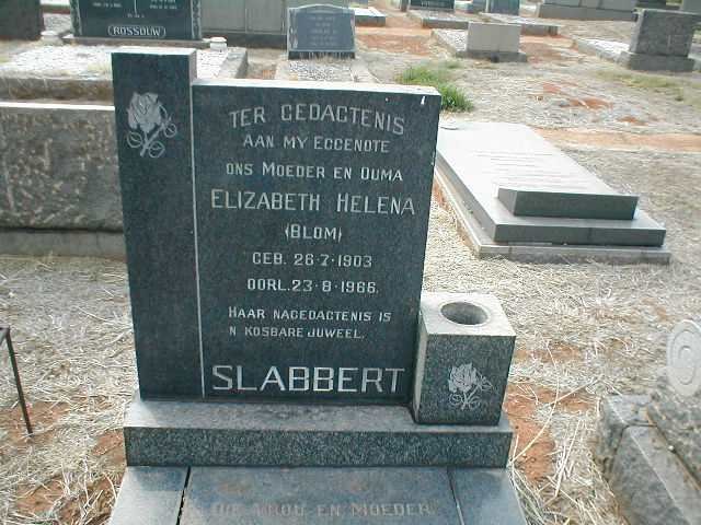 SLABBERT Elizabeth Helena nee BLOM 1903-1966