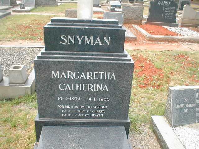 SNYMAN Margaretha Catherina 1894-1966