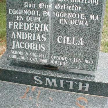 SMITH Frederik Andrias Jacobus 1941-1998 &amp; Cilla 1943-