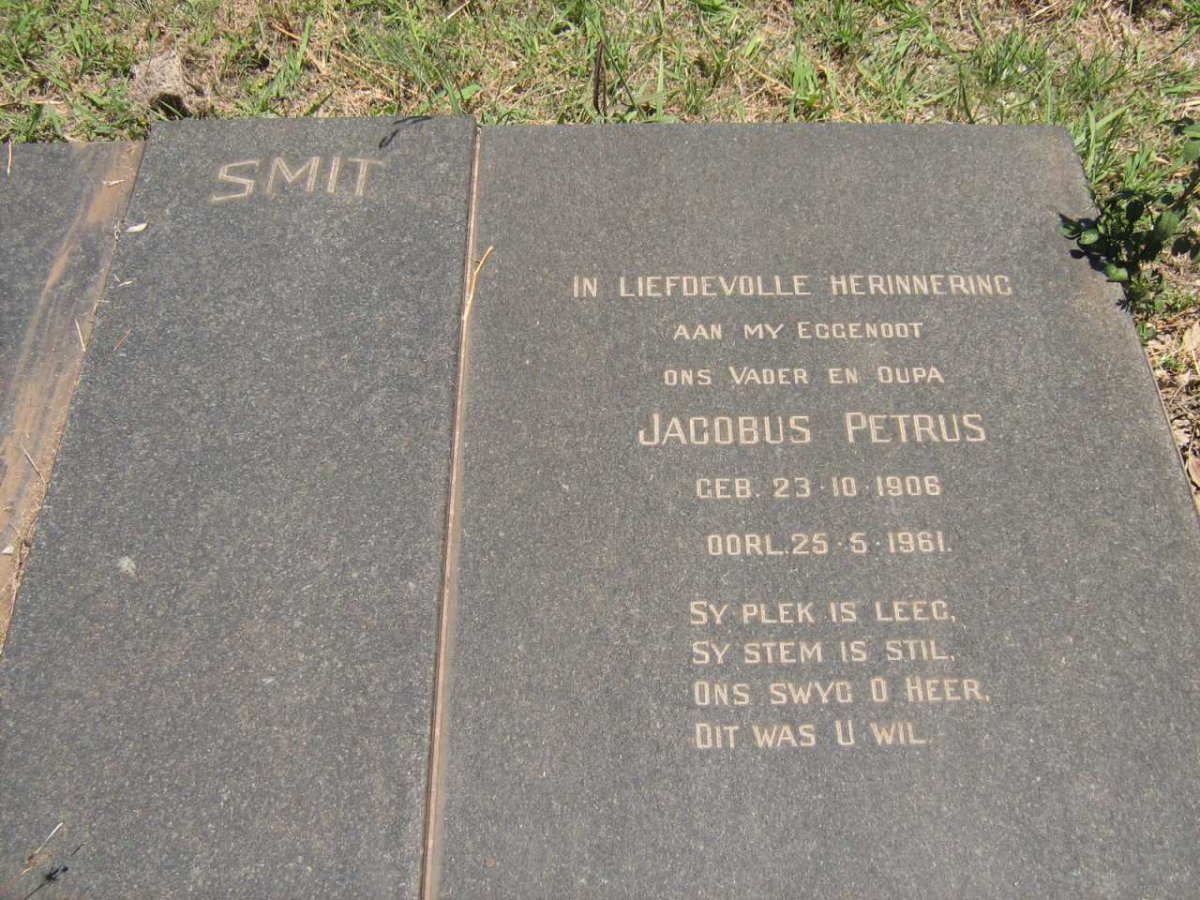 SMIT Jacobus Petrus 1908-1961 &amp; Engela Catharina Francina 1908-1975