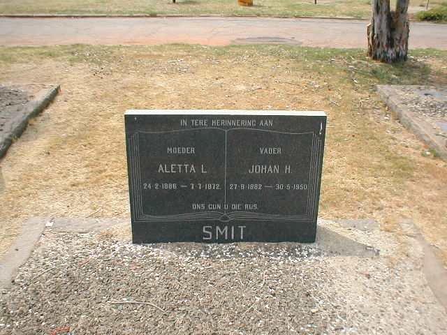 SMIT Johan H. 1882-1950 &amp; Aletta L. 1886-1972