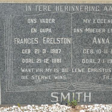 SMITH Frances Erelston 1907-1981 &amp; Anna 1911-1969