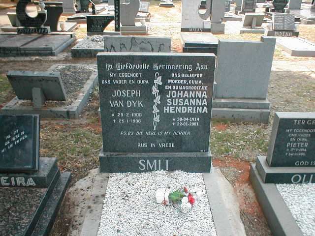 SMIT Joseph Van Dyk 1908-1986 &amp; Johanna Susanna Hendrina 1914-2001
