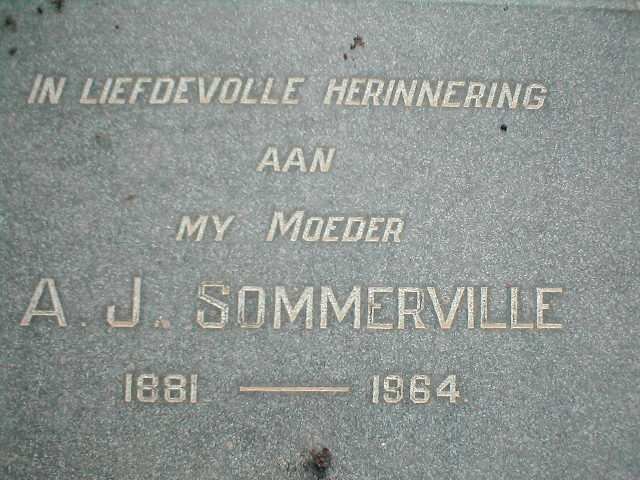 SOMMERVILLE A.J. 1881-1964