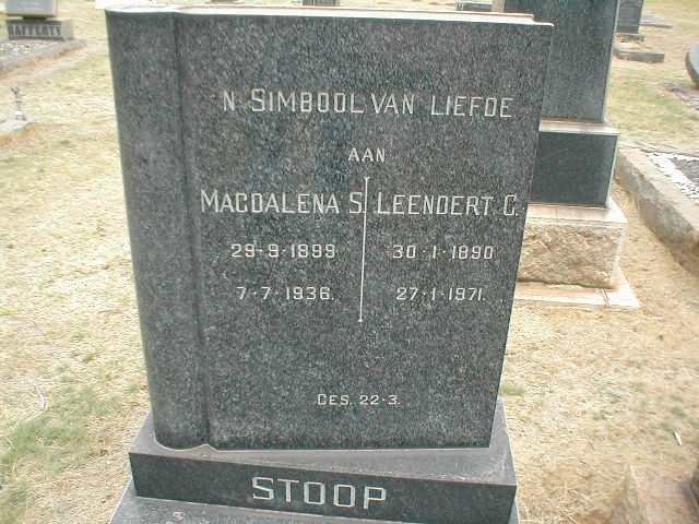 STOOP  Leendert C. 1890-1971 &amp; Magdalena S. 1899-1936