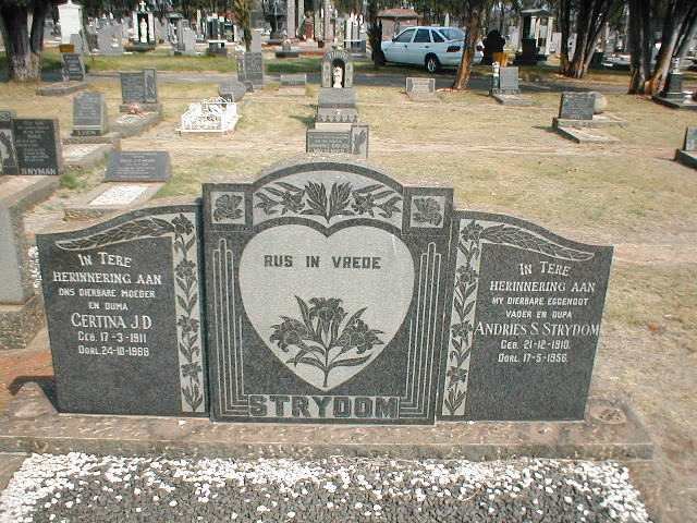 STRYDOM Andries S. 1910-1956 &amp; Gertina J.D. 1911-1988