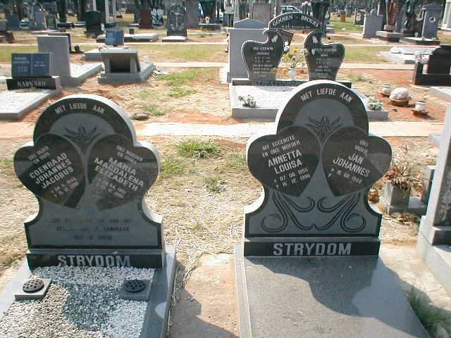 STRYDOM Coenraad Johannes Jacobus &amp; Martha Magdalena Elizabeth :: STRYDOM Jan Johannes &amp; Annetta Louisa 195?-1998