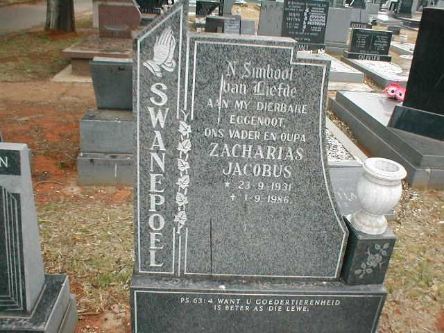 SWANEPOEL Zacharias Jacobus 1931-1986